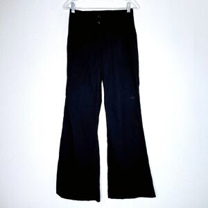 MAEVE Anthropologie Naomi Linen Blend Wide Leg Flare Pants 0 Black High Rise